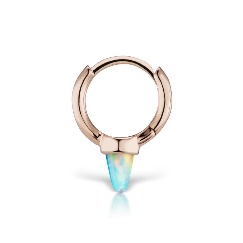 Maria Tash opal single spike hoop. 14k solid gold. 2 sold separate.6.5mm